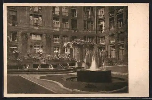 AK Berlin-Tiergarten, Hotel Esplanade, Teilansicht mit Springbrunnen