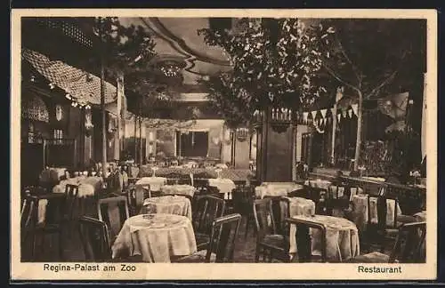 AK Berlin-Charlottenburg, Restaurant Regina-Palast am Zoo, Kurfürstendamm 10, Innenansicht