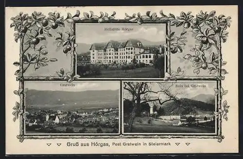 AK Hörgas /Gratwein in Steiermark, Heilstätte Hörgas, Teilansicht, Rein