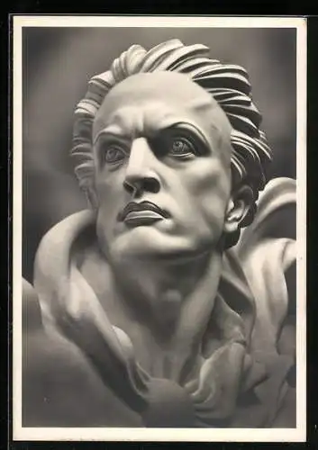 Künstler-AK Arno Breker: Ausschnitt der Statue Der Wächter