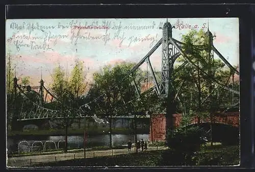 AK Halle / Saale, Peissnitz-Brücke