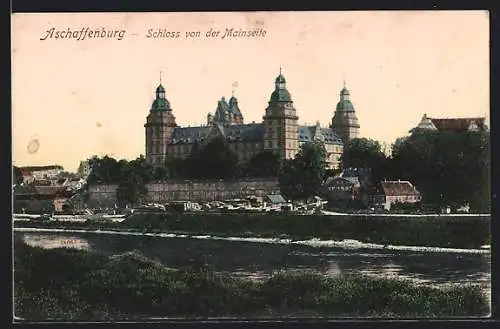 AK Aschaffenburg, Schloss von der Mainseite