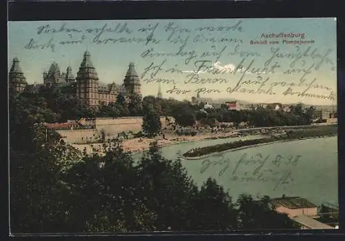 AK Aschaffenburg, Schloss vom Pompejanum