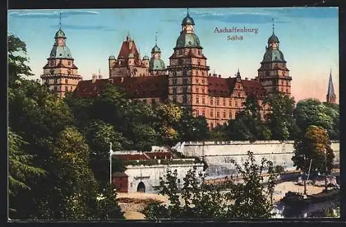 AK Aschaffenburg, Blick auf das Schloss