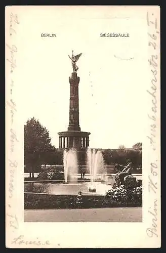 AK Berlin-Tiergarten, An der Siegessäule