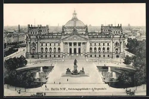 AK Berlin-Tiergarten, Blick auf das Reichstagsgebäude
