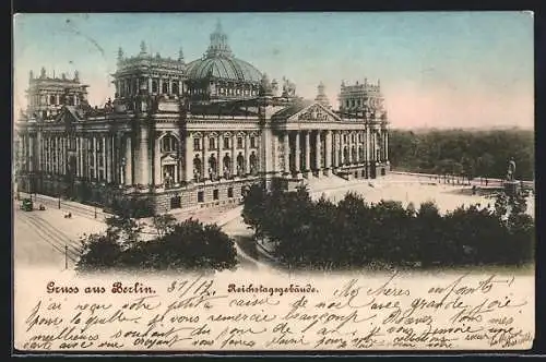 AK Berlin-Tiergarten, Partie vom Reichstagsgebäude
