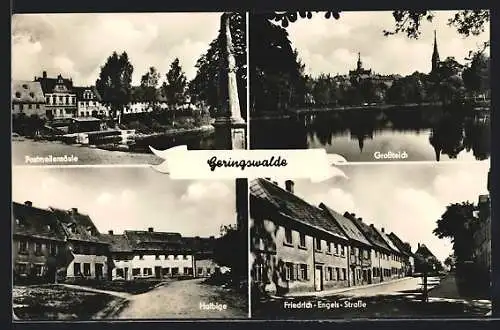 AK Geringswalde, Friedrich-Engels-Strasse, Postmeilensäule