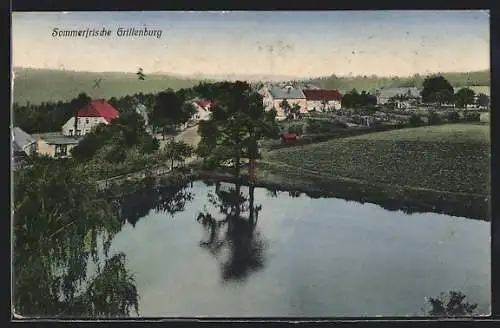 AK Grillenburg, Teilansicht mit Teich