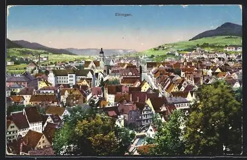 AK Ebingen, Ortsansicht aus der Vogelschau