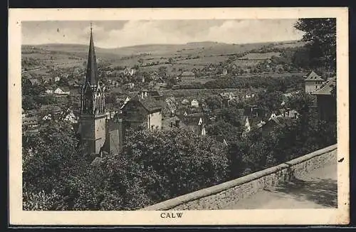 AK Calw, Teilansicht mit Kirche