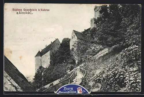 AK Kohren, Schloss Gnandstein mit Treppenweg