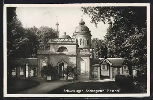 AK Schwetzingen, Schlossgarten mit Moschee