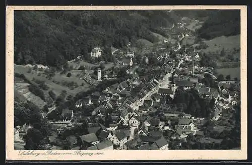 AK Sulzburg i. Baden, Ortsansicht vom Flugzeug aus