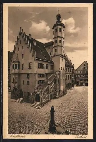 AK Nördlingen, Blick auf das Rathaus