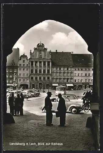 AK Landsberg a. Lech, Blick auf das Rathaus