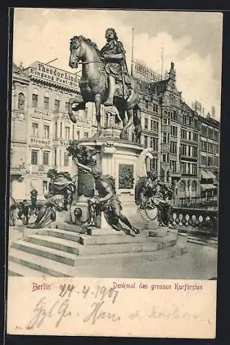 AK Berlin, Denkmal des grossen Kurfürsten