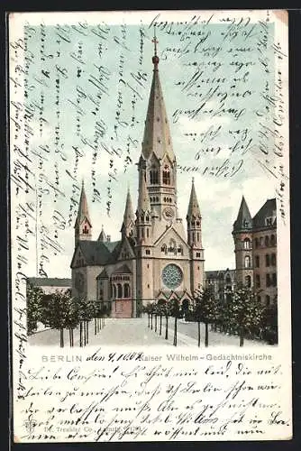 AK Berlin-Charlottenburg, Blick auf die Kaiser Wilhelm-Gedächtniskirche