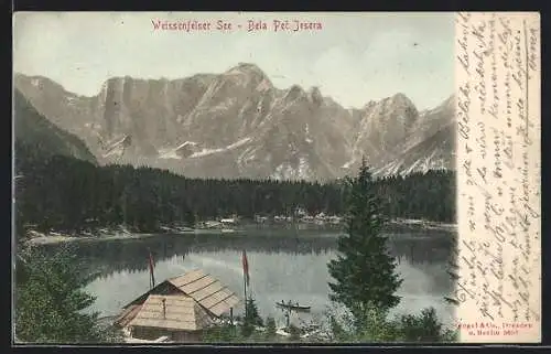 AK Tarvis, Weissenfelser See, Kleine Hütte und Kanus