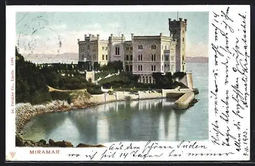 AK Miramar, Ansicht vom Schloss