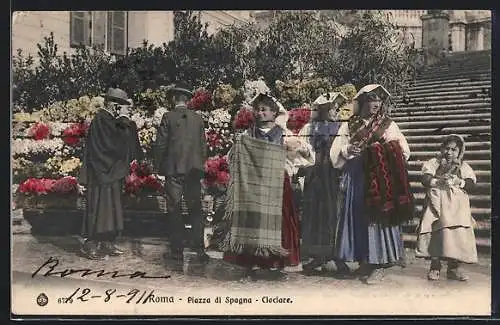 AK Roma, Esposizione 1911, Piazza di Spagna, Ciociare