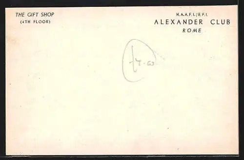 AK Rome, Alexander Club, The Gift Shop