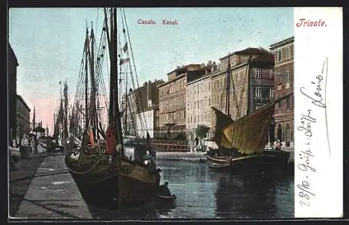 AK Trieste, Kanal mit Booten