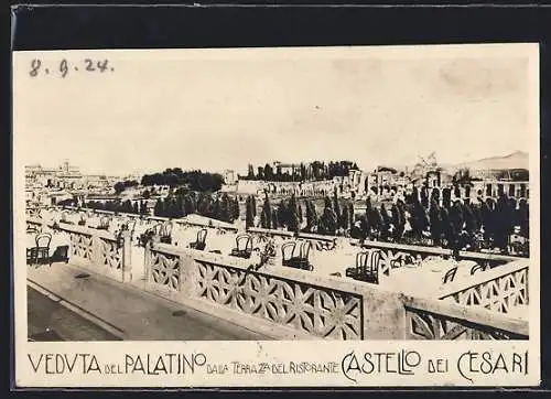 AK Roma, Veduta del Palatino dalla Terrazza del Ristorante Castello dei Cesari