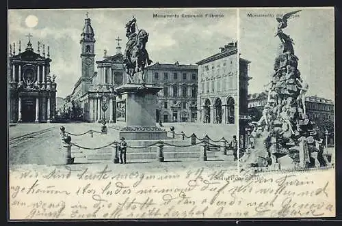 Mondschein-AK Torino, Monumento Emanuele Filiberto, monumento del Frejus
