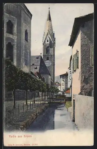 AK Brixen, Wasserpartie mit Blick zur Kirche