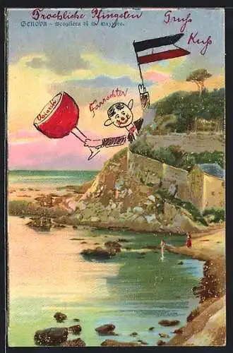 Künstler-AK Genova, Scogtiera di S. Nazzaro