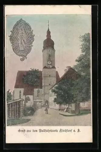 AK Kirchdorf a. I., Blick auf die Wallfahrtskirche