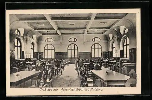 AK Salzburg, Speisesaal im Gasthaus Augustiner-Bräustübl