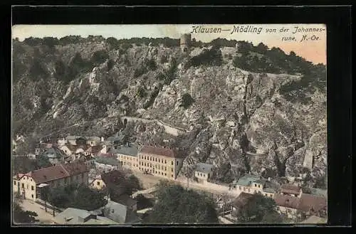 AK Mödling, Blick auf Klausen von der Johannesruhe gesehen