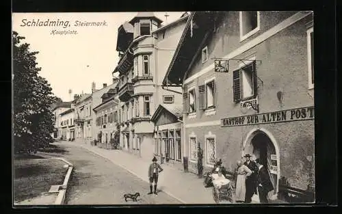 AK Schladming /Steiermark, Gasthof zur Alten Post am Hauptplatz