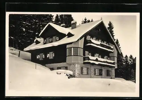 AK Puchenstuben, Villa Weinberger im Schnee