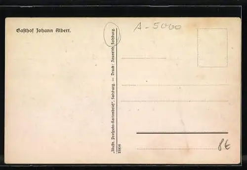 AK Salzburg, Blick auf Gasthof Johann Albert