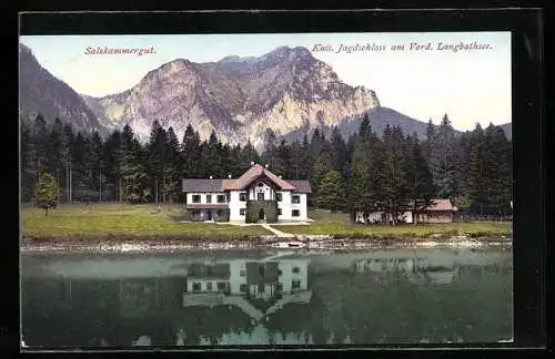 AK Ebensee, Kaiserliches Jagdschloss am Vorderen Langbathsee