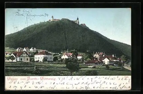 AK Furth-Göttweig, Ortsansicht mit Stift Göttweig