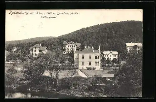 AK Rosenburg am Kamp, Blick auf das Villenviertel