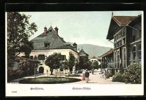 AK Goisern, Passanten an der Goiserer Mühle