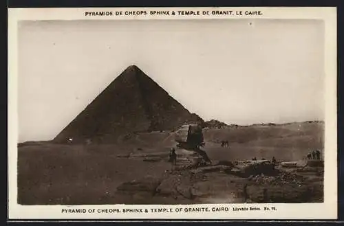 AK Cairo, Pyramid of Cheops, Sphynx and Temple of Granite