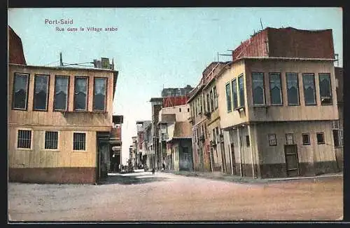 AK Port-Said, Rue dans le Village arabe, Strassenpartie
