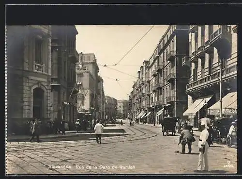 AK Alexandrie, Rue de la Gare de Ramleh