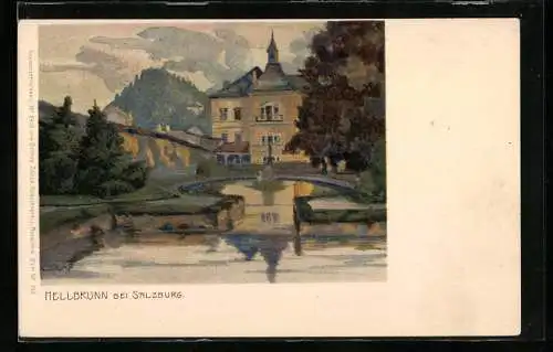 Künstler-AK Gottfried Graf: Hellbrunn bei Salzburg