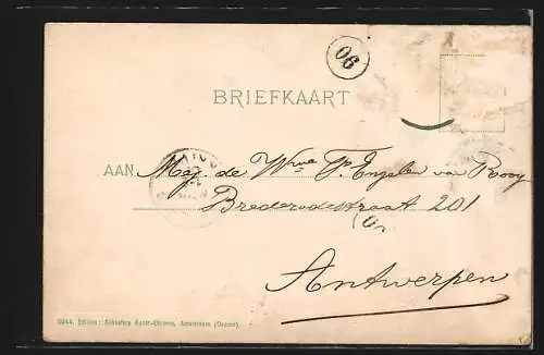 AK Amsterdam, Dampfer vor dem Ort, Denkmal, Kirche