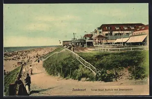 AK Zandvoort, Terras Groot Badhuis met Strangezicht