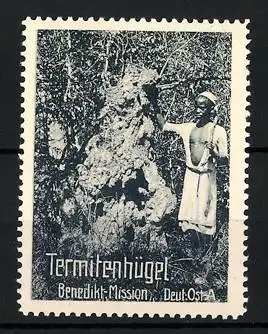 Reklamemarke Deutsch-Ost-Afrika, Termitenhügel, Benediktiner Mission