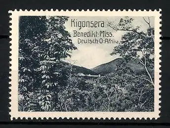 Reklamemarke Deutsch-Ost-Afrika, Kigonsera, Landschaftsbild, Benediktiner Mission