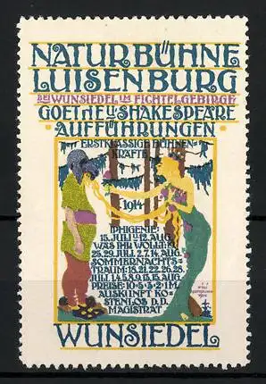 Reklamemarke Wunsiedel, Naturbühne Luisenburg, Aufführungen von Goethe & Shakespeare